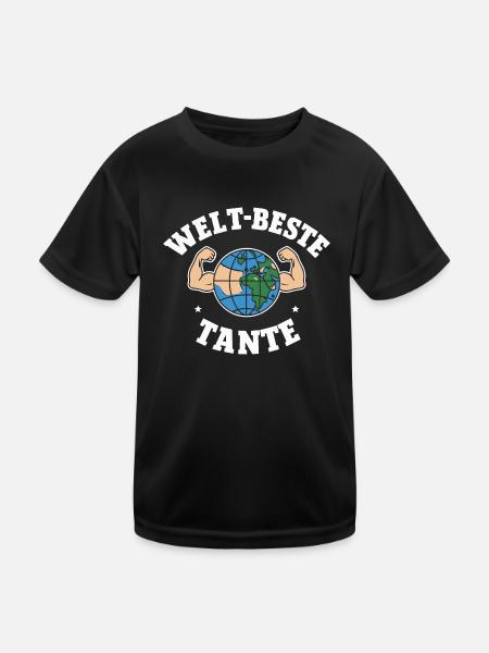 Weltbeste Tante Geburtstag Liebe Dankeschön - Kinder Funktions-T-Shirt - Schwarz - Vorne