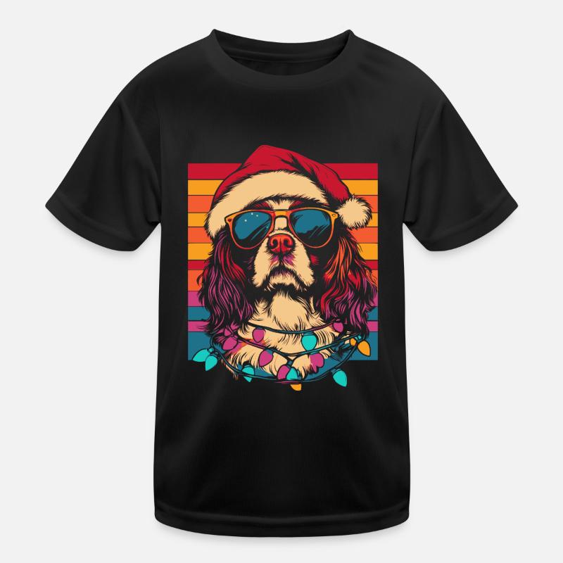 Cool Cavalier King Charles Épagneul Noël T-shirt sport Enfant