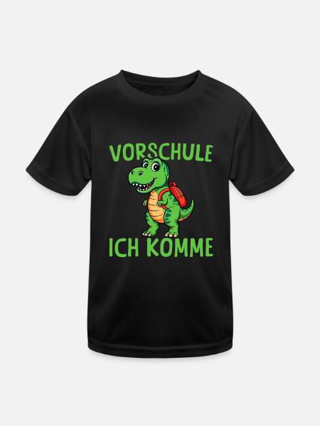Vorschule Dinosaurier Einschulung - Kinder Funktions-T-Shirt - Schwarz - Vorne