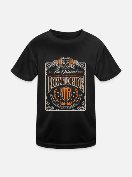 Born to ride - Kids Functional T-Shirt - black - Front