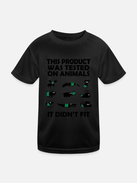 PRODUCT tested on Animals - Didn't Fit - Kids Functional T-Shirt - black - Front