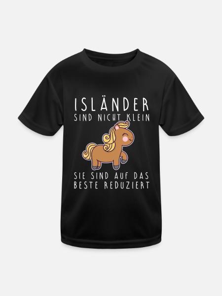 Island Pferde Isländer Pony Reiten Reiterhof Stall - Kinder Funktions-T-Shirt - Schwarz - Vorne