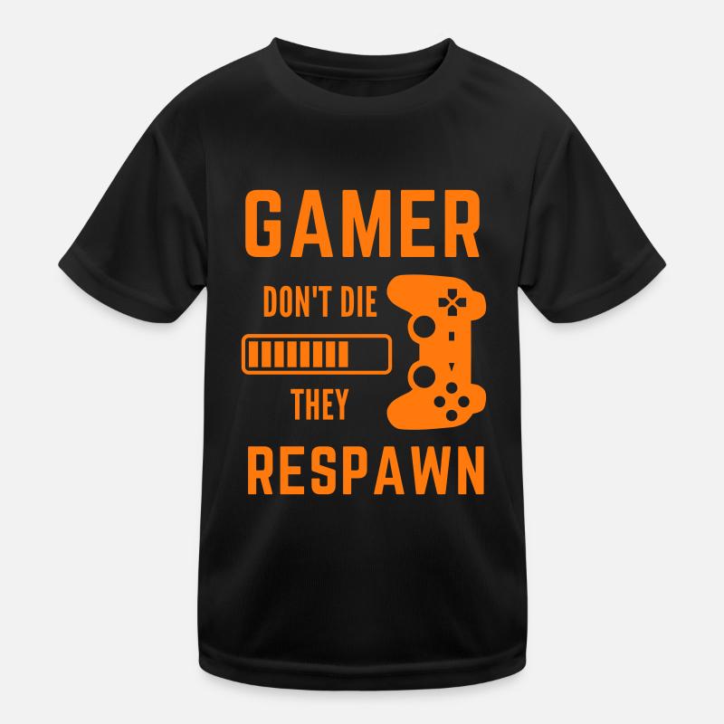 Gamer Joystick Gaming Controller Respawn Saying Kids Functional T-Shirt