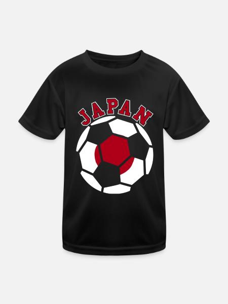 Japan Soccer Ball Japanese Football Fan Heritage - Kinder Funktions-T-Shirt - Schwarz - Vorne