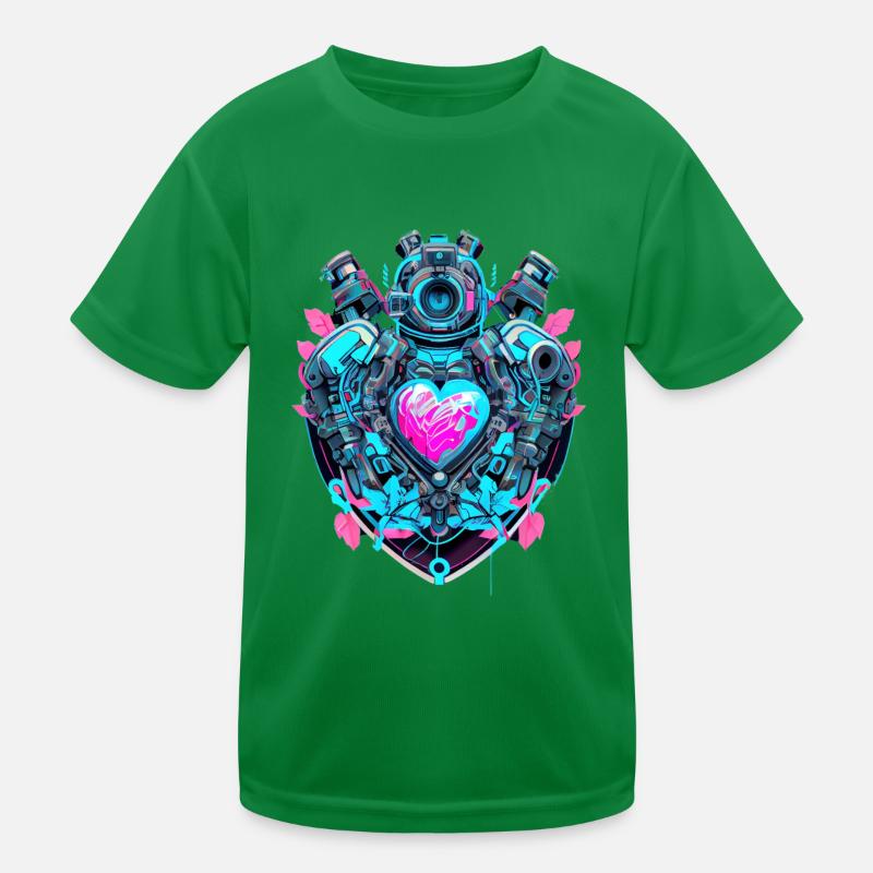 Cyborg Herz Kinder Funktions-T-Shirt