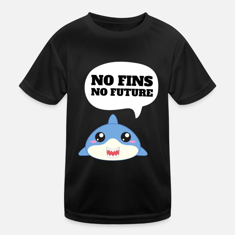 No Fins No Future Safe Sharks Kinder Funktions-T-Shirt