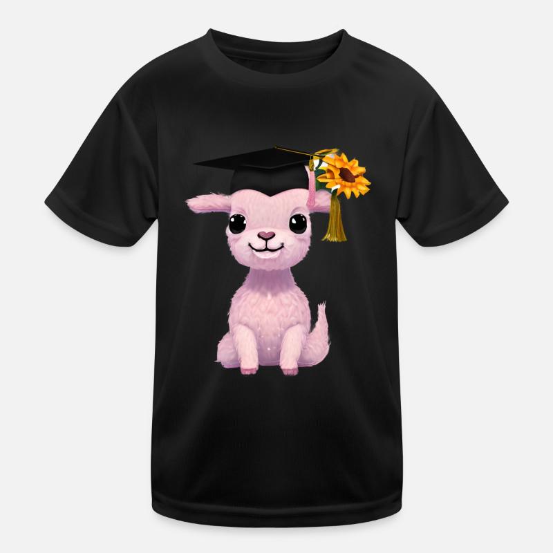 Bachelor Graduate School Leaving Certificate Alpaca Study Kids Functional T-Shirt