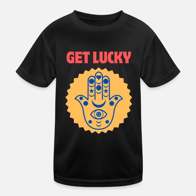 Get Lucky / Hamsa (Hand von Fatima) Kinder Funktions-T-Shirt
