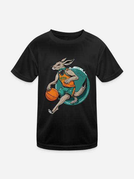 Sprungwurf - Kinder Funktions-T-Shirt - Schwarz - Vorne