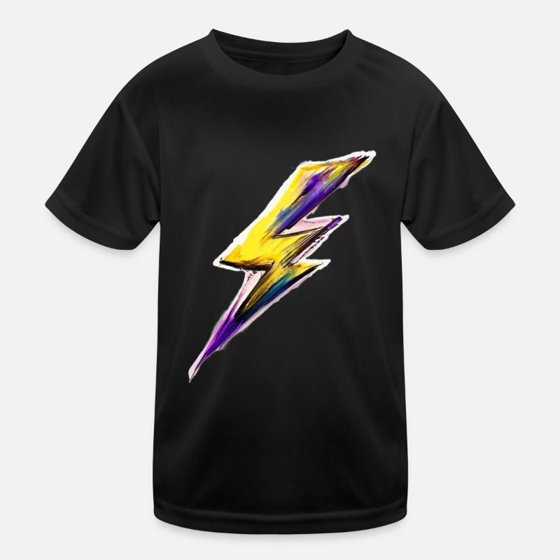 Stilisierter Blitz Kinder Funktions-T-Shirt