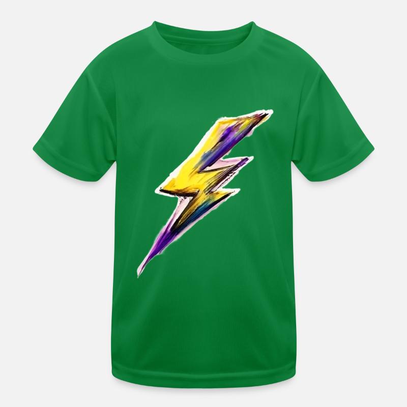Stilisierter Blitz Kinder Funktions-T-Shirt