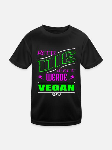 veganes essen geburtstagsgeschenkidee geschenk - Kinder Funktions-T-Shirt - Schwarz - Vorne