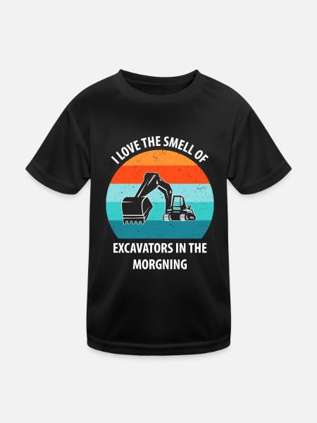 Excavatrice Conducteur d’excavatrice Camion d’excavatrice - T-shirt sport Enfant - noir - Devant