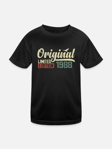 Né en 1988 Vintage Anniversaire Rétro 1988 Cadeau - T-shirt sport Enfant - noir - Devant