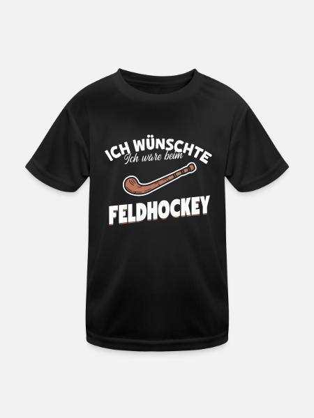 Feldhockey Retro Wunsch Shirt Geschenk Spieler - Kinder Funktions-T-Shirt - Schwarz - Vorne