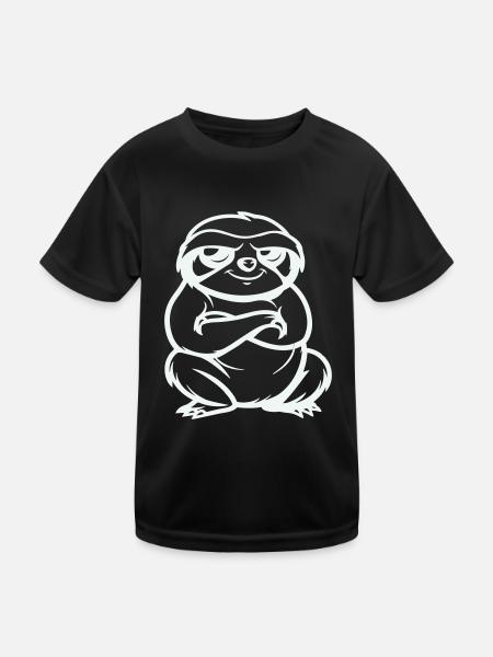 Sloth Comic - Kids Functional T-Shirt - black - Front