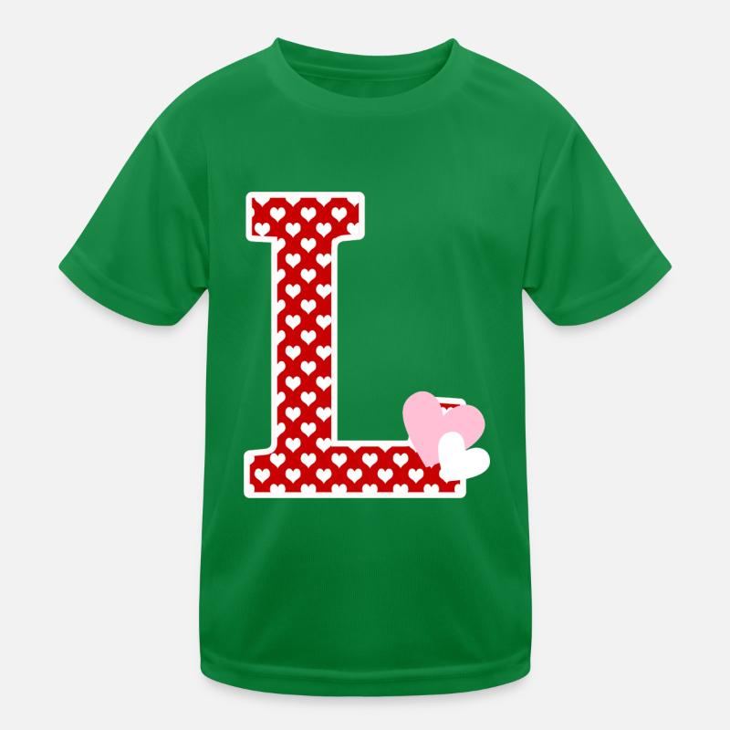 Buchstabe l Herz Kinder Funktions-T-Shirt