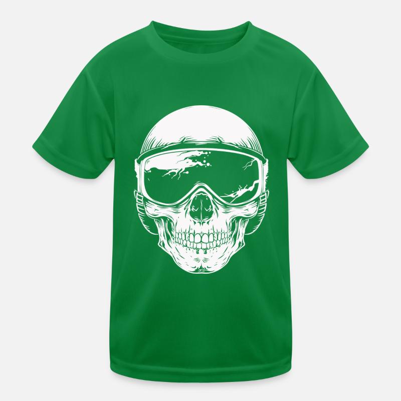 Skull Biker Goggles Kids Functional T-Shirt