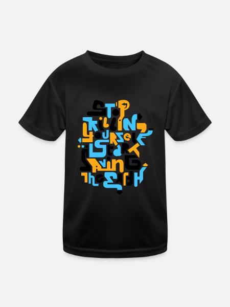 stopkillingyaself_3f - Kinder Funktions-T-Shirt - Schwarz - Vorne
