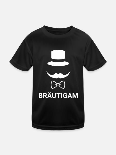 Bräutigam Junggesellenabschied | Gentleman Style - Kinder Funktions-T-Shirt - Schwarz - Vorne