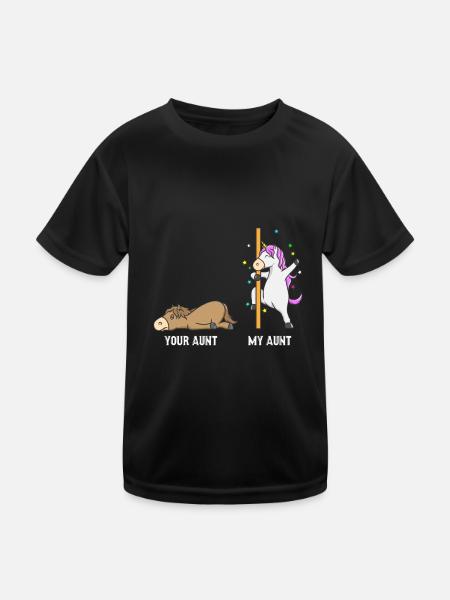 Unicorn horse your aunt my aunt gift EN - Kids Functional T-Shirt - black