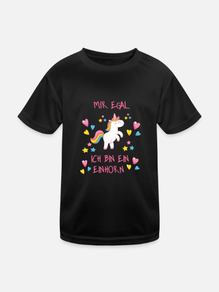 Mir egal - Kinder Funktions-T-Shirt - Schwarz - Vorne