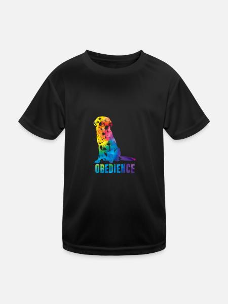 T-Shirt Retriever Obedience - Kinder Funktions-T-Shirt - Schwarz - Vorne