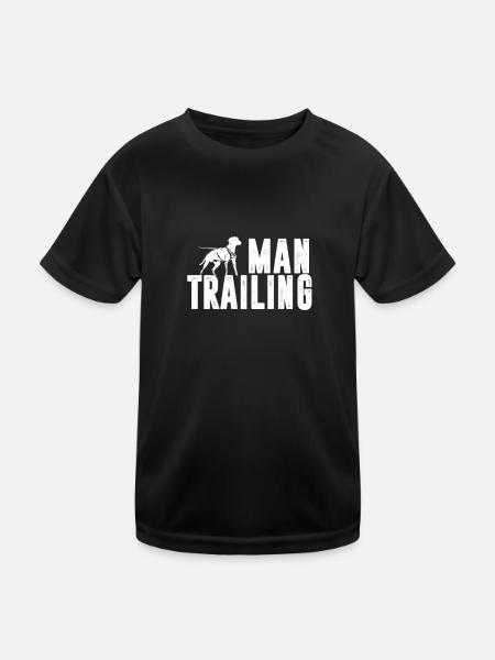 T-Shirt Mantrailing Training - Kinder Funktions-T-Shirt - Schwarz
