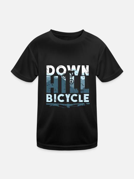 Downhill Fahrrad Slopestyle Sprünge Matsch - Kinder Funktions-T-Shirt - Schwarz - Vorne