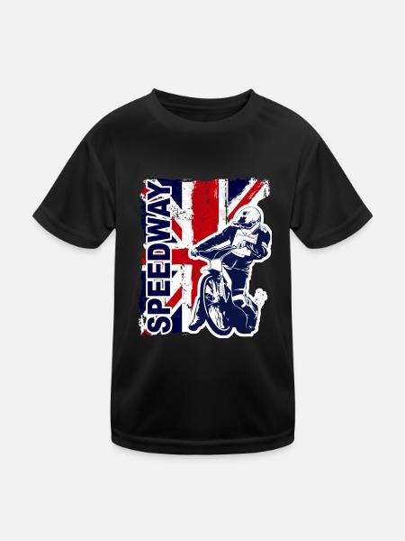 Speedway Racing - Kinder Funktions-T-Shirt - Schwarz - Vorne