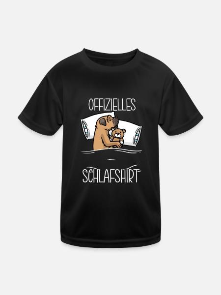 Border Terrier Hund Offizielles Schlafshirt - Kinder Funktions-T-Shirt - Schwarz - Vorne