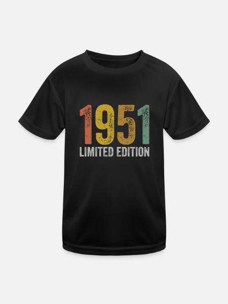 Vintage 1951 Limited Edition Birthday - Kids Functional T-Shirt - black - Front