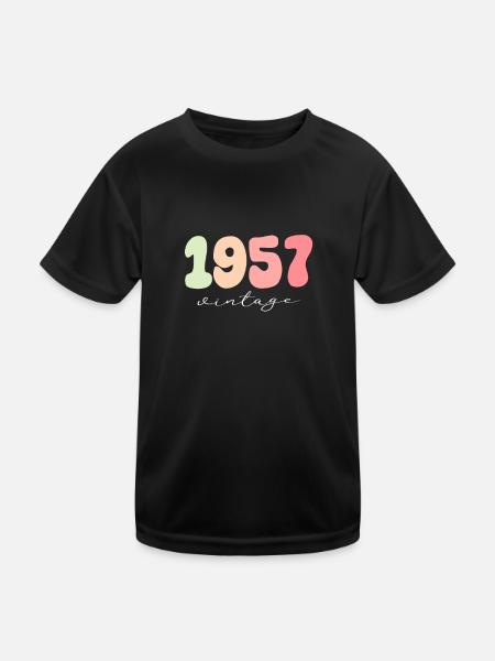 Vintage Vintage 1957 Birthday - Kids Functional T-Shirt - black - Front