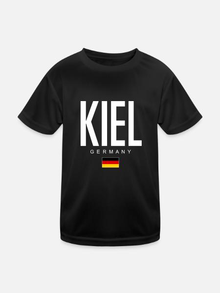 Kiel - Kinder Funktions-T-Shirt - Schwarz - Vorne