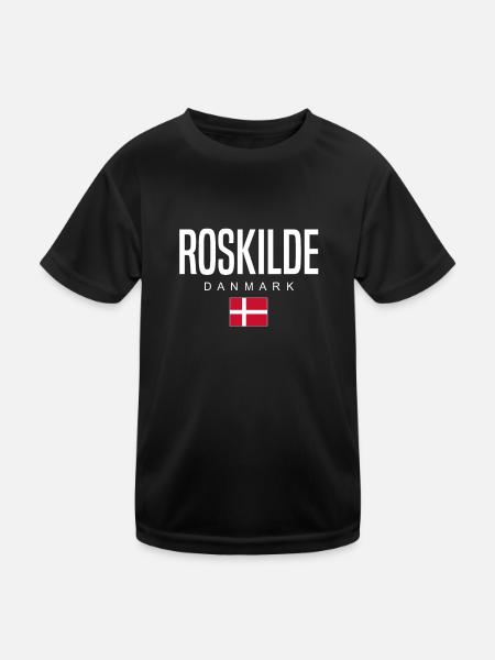 Roskilde Dänemark - Kinder Funktions-T-Shirt - Schwarz - Vorne