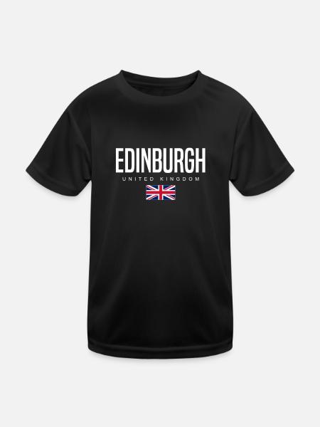 Édimbourg, Royaume-Uni - T-shirt sport Enfant - noir - Devant