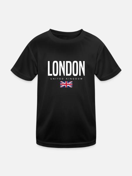 London, United Kingdom - Kids Functional T-Shirt - black - Front