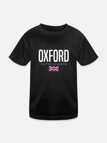Oxford, England, United Kingdom - Kids Functional T-Shirt - black - Front