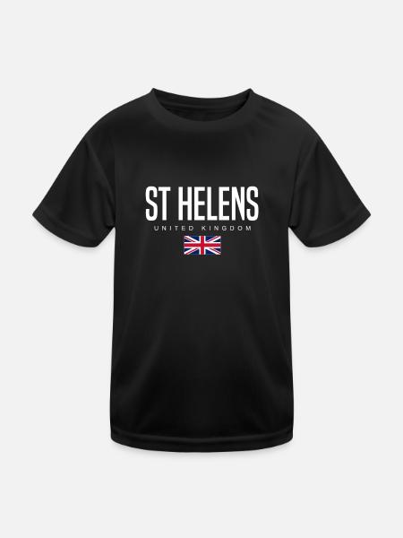 St. Helens, Angleterre, Royaume-Uni - T-shirt sport Enfant - noir - Devant