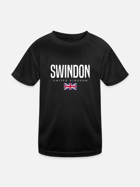 Swindon England Großbritannien - Kinder Funktions-T-Shirt - Schwarz - Vorne