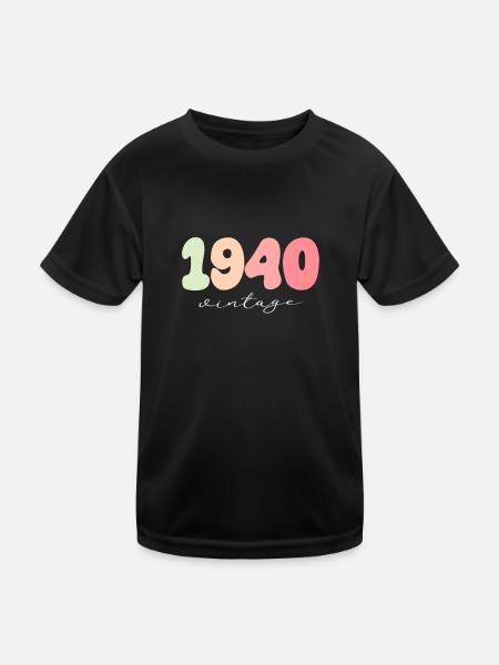 1940 Anniversaire Année de naissance - T-shirt sport Enfant - noir - Devant