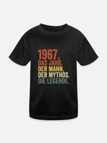 1967 Jahr Mann Mythos Legende Geburtstag - Kinder Funktions-T-Shirt - Schwarz - Vorne