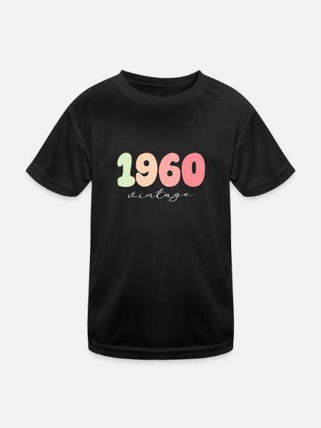 1960 Anniversaire Année de naissance - T-shirt sport Enfant - noir - Devant