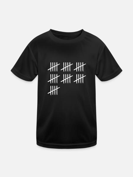 Zählmarken 35 Jahre alt 35. Geburtstag - Kinder Funktions-T-Shirt - Schwarz - Vorne