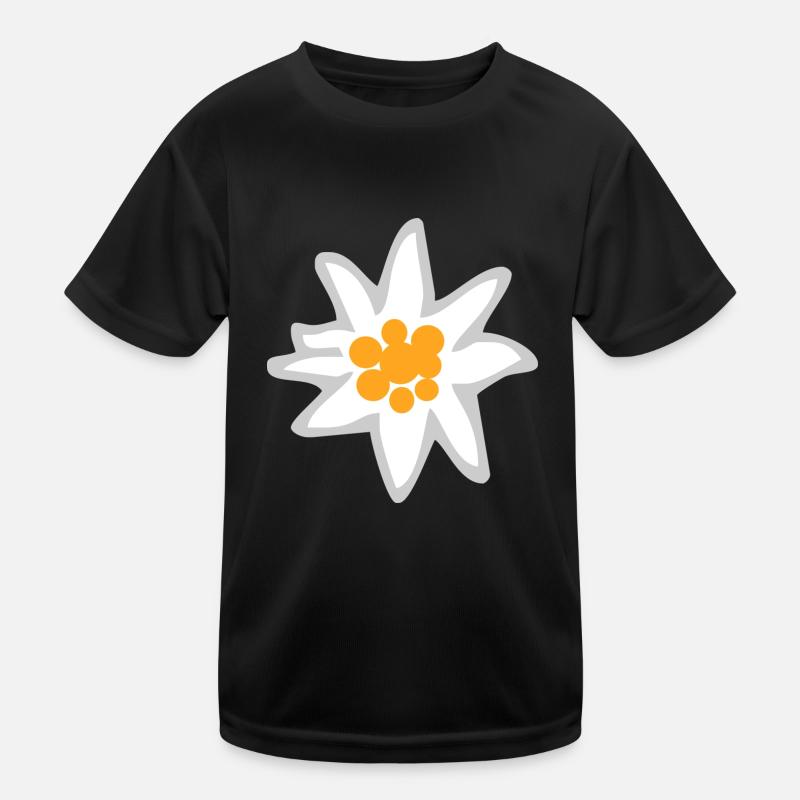 Edelweiss - Kinder Funktions-T-Shirt - Schwarz