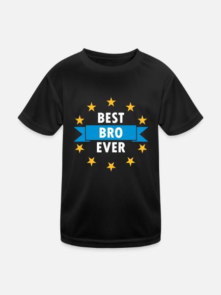 Best bro ever (Banner, Sterne) - Kinder Funktions-T-Shirt - Schwarz - Vorne