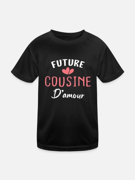 future cousine d'amour - T-shirt sport Enfant - noir - Devant