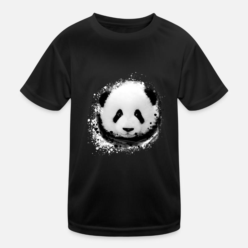 Panda,pandabär,bär, Graffiti, pandabababy - Kinder Funktions-T-Shirt - Schwarz