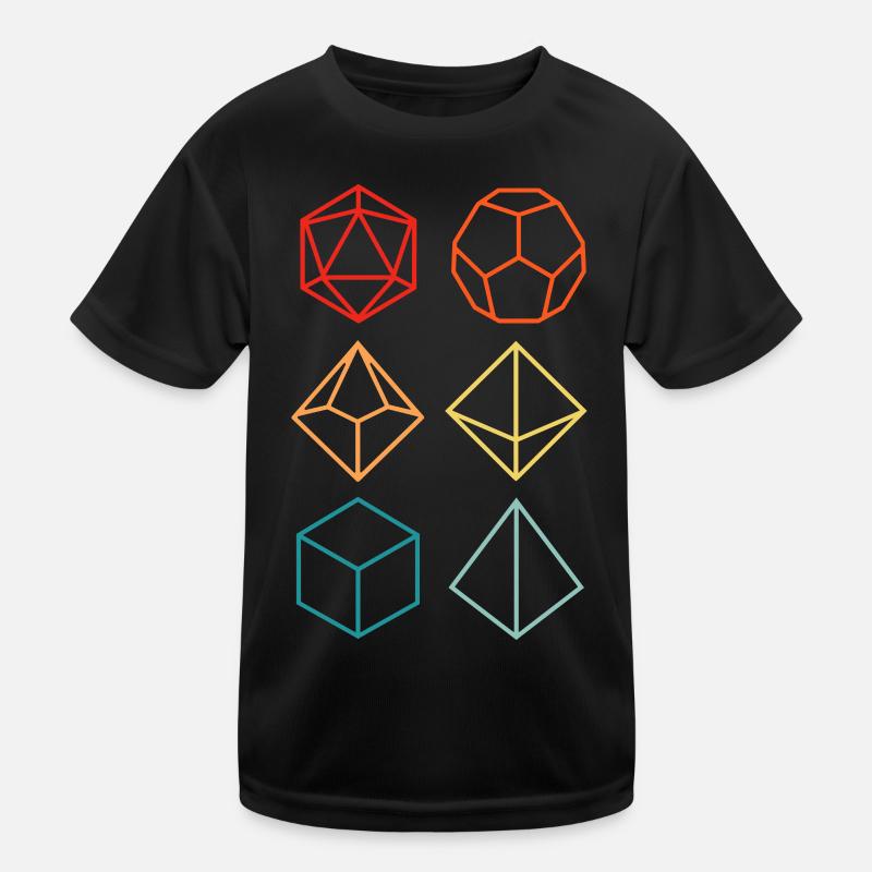 Dragon - Colorful silhouette game dice set Kids Functional T-Shirt