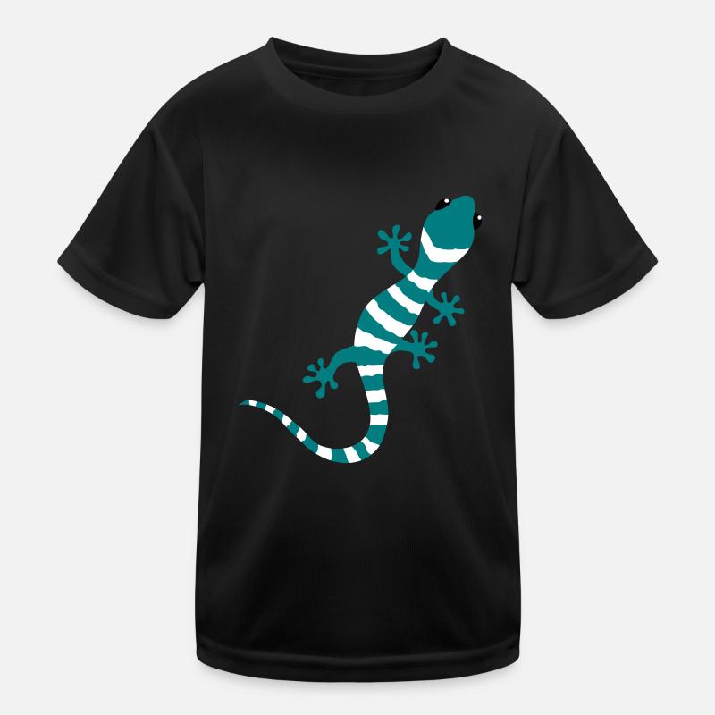 Gecko Salamander Lizard Reptile climbing gift - Kids Functional T-Shirt - black